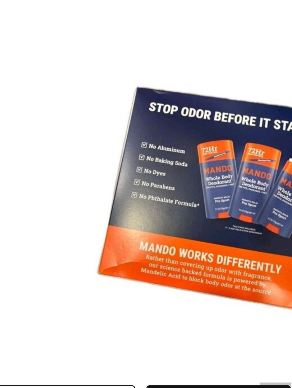 Mando Whole Body Pro Sport Solid Stick Deodorant 3 x 2.6 Oz New - Picture 5 of 8